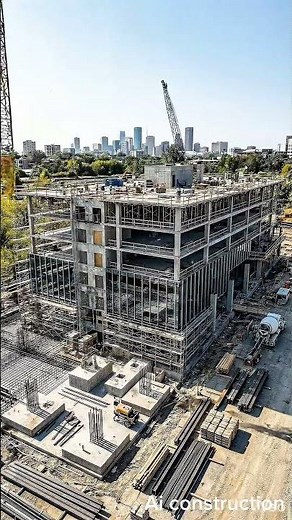 How AI Simulates a Full Construction Process #architecture #engineering #timelapse #construction #ai