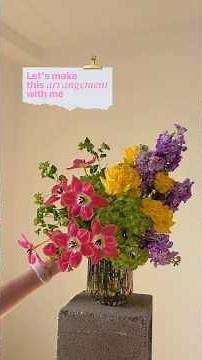 Colorful arrangement / DIY flower arrangement / florist DIY / florist blog / flowers in vase