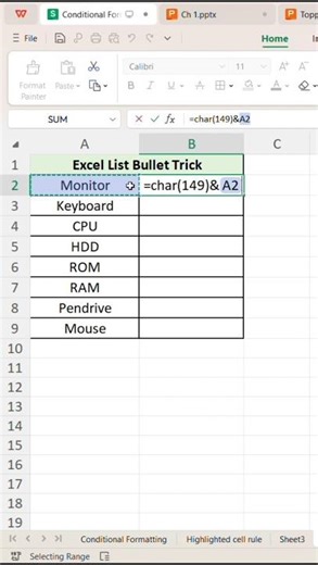 Top Bullet Tricks in Excel 💥 Add Bullet Points Instantly | Excel Shortcuts & Tips for Beginners