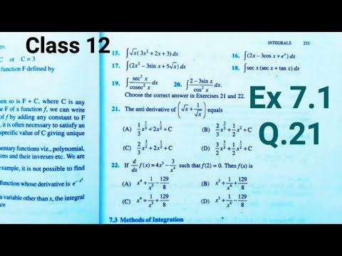 Ex 7.1 Q.21 Class 12 Maths | Integrals | NCERT Solutions | Class 12 Integration