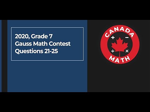 2020, Grade 7, Gauss Math Contest | Questions 21-25