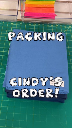 It’s time to pack an order for Cindy B. from Coldspring, Texas! ❤️ Leave a comment below if you want your order packaged on video ⬇️ #packingorders #shipping #fabric | Fort Worth Fabric Studio