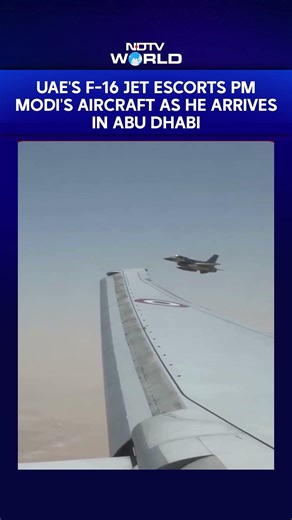 Grand Welcome For PM Modi As UAE Fighter Jets Escort His Plane