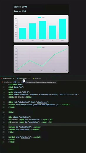 Show Charts By Js in 10 Seconds 🚀
