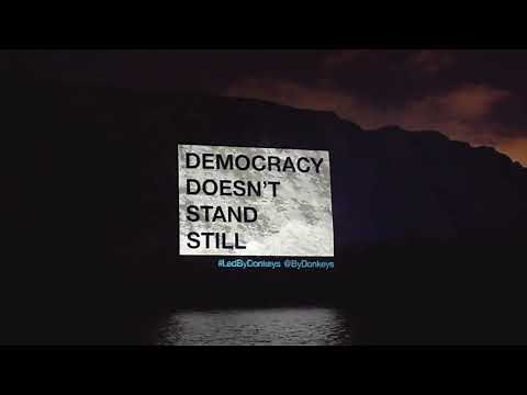 Led By Donkeys projection onto the White Cliffs of Dover