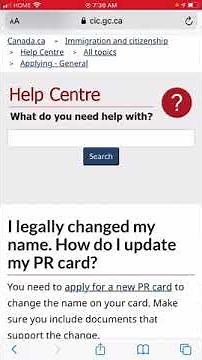 How to Change/Update Your Name In Canada PR Card