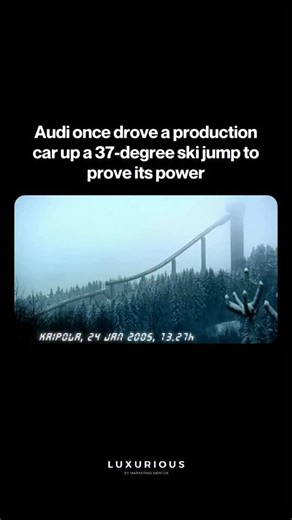 Luxurious | In 1986, Audi delivered one of the most iconic automotive demonstrations ever, driving a production car up a steep ski jump in Finland to... | Instagram