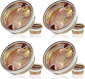 Bung Caps for 55 Gallon Drum, 2 Inch and 3/4 Inch Steel Drum Bung Plug Barrel Bung Caps (8 Pack), Gold