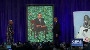Barack Obama's portrait at the National Portrait Gallery Full video here: http://cs.pn/2nTHMDe | C-SPAN