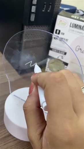 LUMINARIA LOUSA ACRILICO DE ESCREVER ILUMINADA LED USB QUADRO ANOTACAO MENSAGEM CANETA DESENHAR