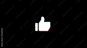 Thumbs up Like Animation. Simple Like Button For Social Media Reaction and Engagement. icon system, mobile phone, computer, animation, green screen background