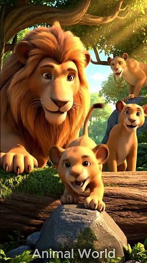 “Heartwarming Lion Family Dinner – Love, Laughter & Fun in 3D Jungle Animation”
