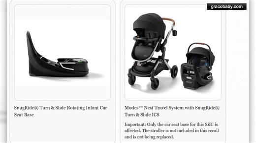 RECALL ALERT: Graco recalls SnugRide Turn and Slide car seats sold at major retailers
