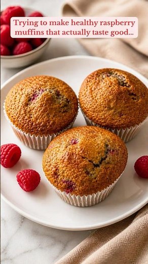 Soft & Fluffy Raspberry Muffins (No White Flour!) 😍🍓