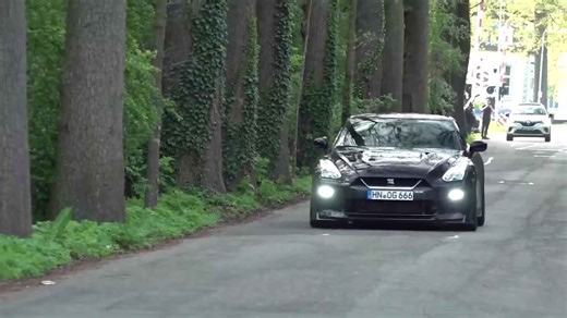 Modified Nissan GT-R R35 Leaving Car Meet in Europe