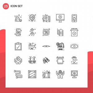 Download Set of 25 Modern UI Icons Symbols Signs for easter video decoration player scale Editable Vector Design Elements for free