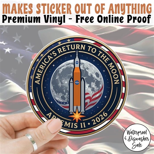 Artemis II Sticker/car Magnet, Space Logo Decal, Laptop Water Bottle Car Sticker, Gift for Space Lovers - Etsy Ireland
