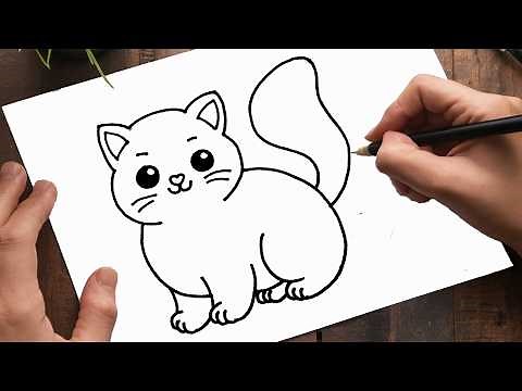 How To Draw A Cat Step By Step Drawing Easy (Tutorial)| Draw Cartoon Cat
