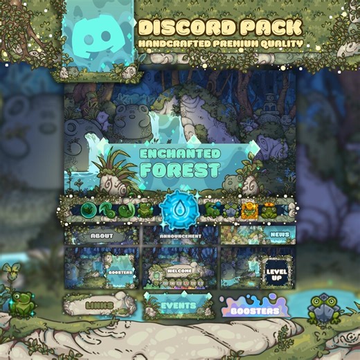 Enchanted Forest Discord Pack – Banners, Icons, Dividers, Animated Emotes & Stickers (customizable) - Etsy