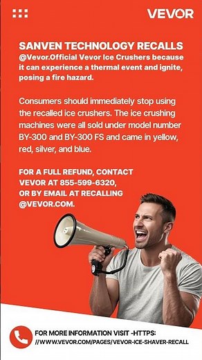 Sanven Technology Recalls @Vevor.Official Vevor Ice Crushers