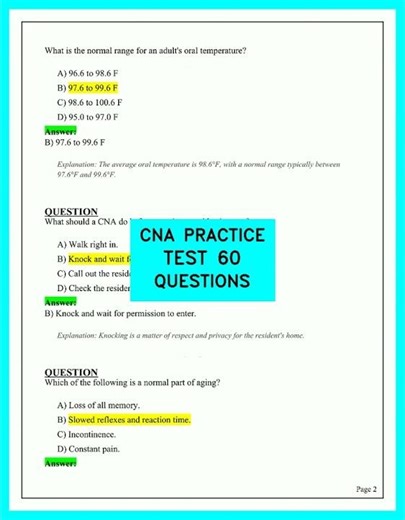 CNA Practice Test: Pass The Exam With These 60 Essential Questions!