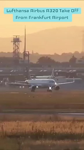 Lufthansa Airbus A320 Take Off From Frankfurt Airport