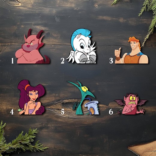 Hercules Peeker Peeking Car Window Decals - Bumper Waterproof Stickers - Meg Phil Hades Pegasus the Muses Zeus - Pack Stickers UNZPSK16 - Etsy