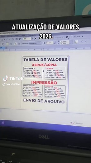 Atualização de Valores de Cópia e Impressão para 2026