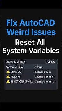 1-Click AutoCAD Fix with SYSVARMONITOR #AutoCAD #Tutorial