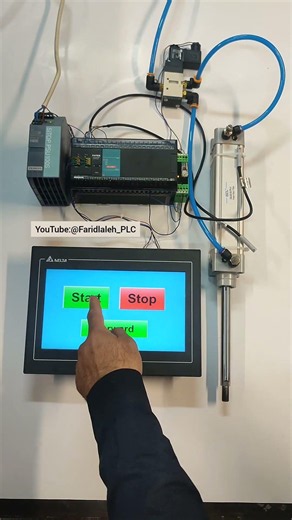 PLC + HMI Control a Pneumatic Cylinder