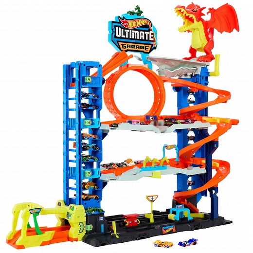 Hot Wheels City Ultimate Garage Playset with 2 Die-Cast Cars, Storage for 50 Cars Child Age 4-8