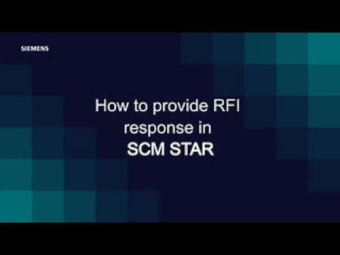 Training video: Submitting an RFI response in SCM Star