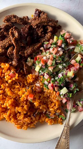 The flavors of Beef Shawarma made at home for you to enjoy in a pita, wrap, or bowl just like this. Pair it with bulgur and tahini salad for a complimentary meal! The marinade for this recipe truly highlights all those warm flavors of shawarma that we love. This 5 ⭐️ recipe is a must try. Comment “beef” to get the recipe in your DMs or visit fufuskitchen.com. #beefshawarma#shawarma | Fufu's Kitchen