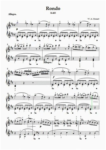 Rondo- K .485- W. A . Mozart -무료악보나눔 #piano#모차르트_론도