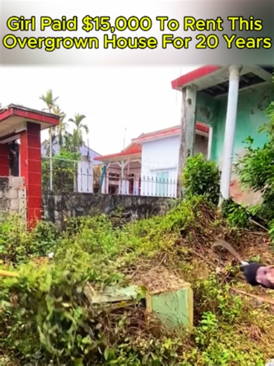 Part 1 | girl paid $15,000 to rent this overgrown house for 20 years. #Abandonedhouse #YardTransformation #Grasscutting #Landclearing #Restoration #Satisfying #Cleanup #BeforeAndAfter #ClearingNature