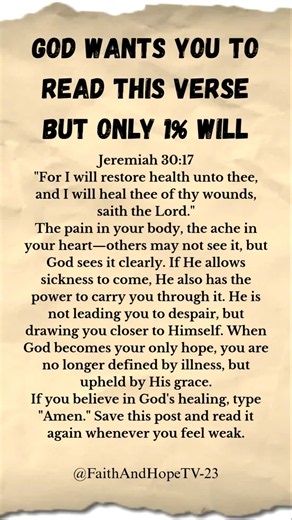 GOD WANTS YOU TO READ THIS VERSE BUT ONLY 1% WILL 🙏 | Jeremiah 30:17 #Shorts