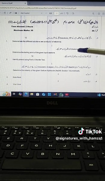 Chemistry Practical Paper Analysis for Matric Class 9th & 10th