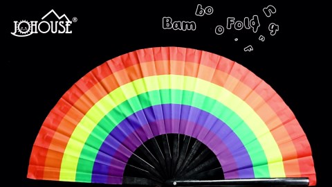 Amazon.com: JOHOUSE Folding Hand Fans, 13 Inch Rainbow Folding Fabric Fans for Line Dancing Handheld Crafts for Pride Day, Dancing, Party Favors DIY Decoration : Home & Kitchen