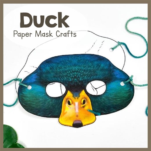 Printable DUCK Mask Craft Template | DIY Paper Animal PDF | Educational Wildlife Learning & Kids Creative Activity - Etsy