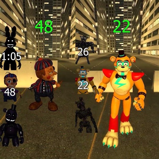 FNAF Glamrock&Secret Animatronics Speed Test. Let's go⚡ #garrysmod #fnaf #fivenightsatfreddys