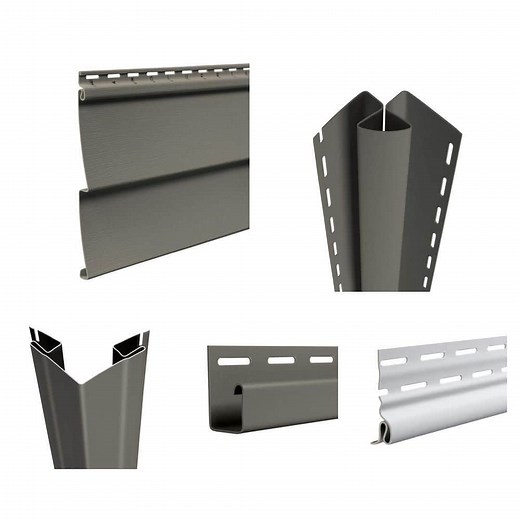 Wolverine Wildcreek Smokestone Vinyl Siding Set: Clapboard, Inside Corner, Outside Corner, J-Channel, Starter - The Home Depot