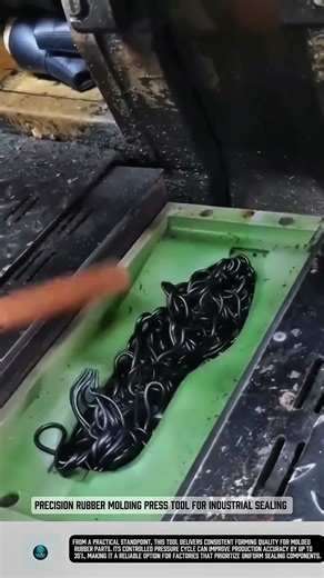 Precision rubber molding press tool for industrial sealing #tools
