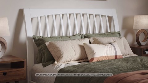 AFI Orleans White Queen Sleigh Solid Wood Slat Headboard AR278842