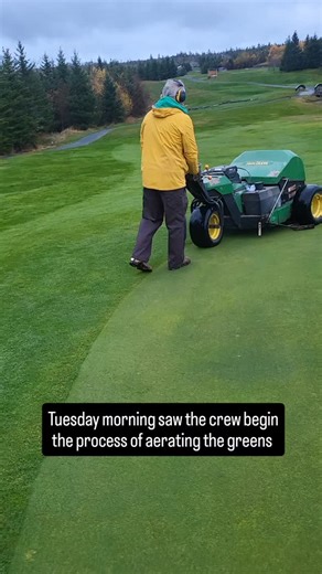 The front 9 greens are now punched and being treated to maintain their integrity The course is open for 18 holes on Wednesday The planned date to do the back 9 greens Is Monday Nov 3 The 10th hole will potentially be closed for Monday AND Tuesday due to work on the water hazard Carts will come off the course and our raised tee decks will be placed on all tee boxes Stay tuned for updates coming in a newsletter #golfcoursesuperintendent #golfing⛳️ #golfcourse #golfhalifax #nsgolf #golfingseason #f