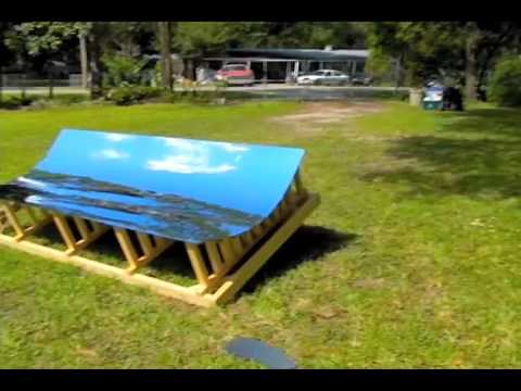 TROUGH MIRROR Parabolic Parabola Reflector Solar Water Heater Boil Water with the Sun.