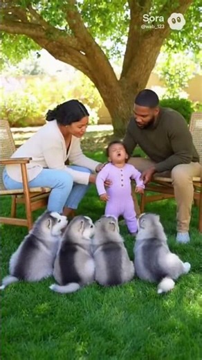 Baby Howls With the Huskies 🐺👶 | Cutest Duet Ever #Shorts