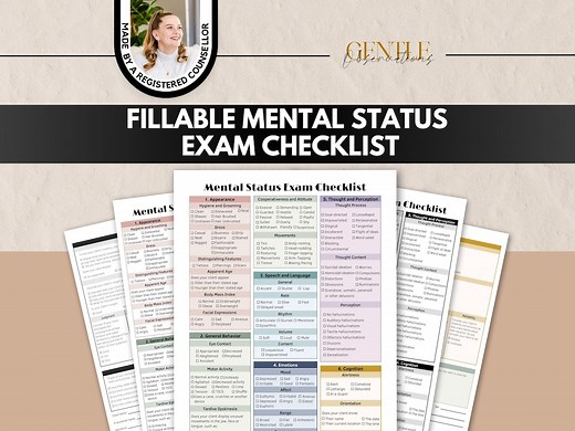 Mental Status Exam, MSE Cheat Sheet, Fillable Therapy Forms, Intake Sheet, Private Practice Docs, Psychologist, Therapist, Social Worker - Etsy