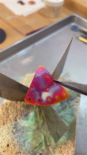 New Copper Earrings with Heat Patina Finish