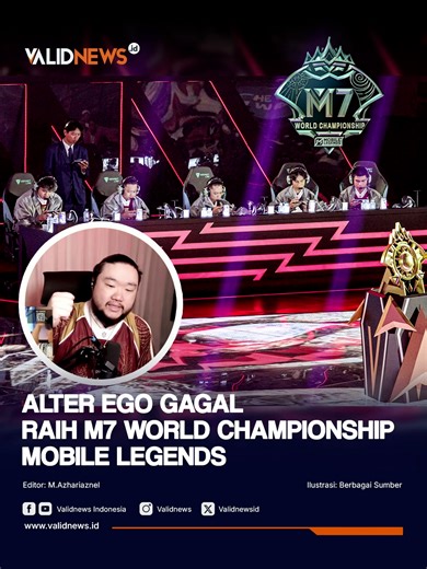 Bukan trofi yang dibawa pulang, tapi Alter Ego pulang dengan bukti kalau mereka layak dihormati di panggung dunia M7. Menurut kamu, apa yang kurang di final kemarin draft, mental, atau momentum? @alterego.esports @mpl.id.official #MLBBM7 #MLBB #ALTEREGO #MOBILELEGENDS #esports