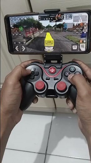 bermain game bus simulator indonesia menggunalan gamepad x3 controller #gamepadx3 #bussid